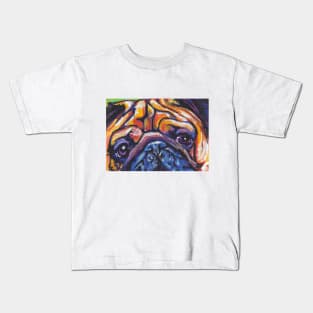 Pug Dog Bright colorful pop dog art  Edit Kids T-Shirt